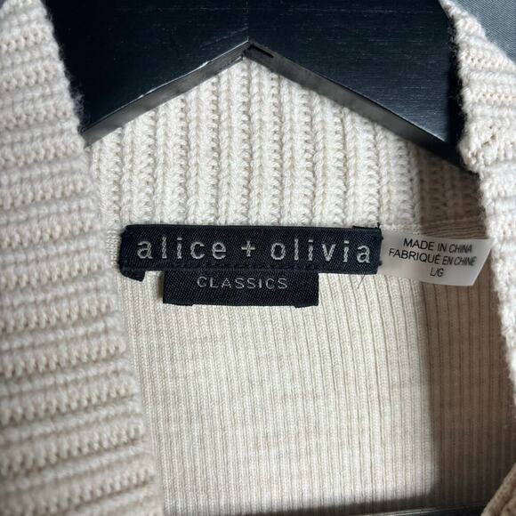Alice and Olivia Darcey Single Layer Turtleneck Top Almond Heather Size L - Picture 7 of 8